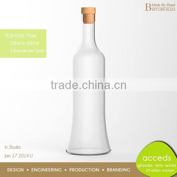 Wholesale Borosilicate Special Fancy Glass Wine Bottles