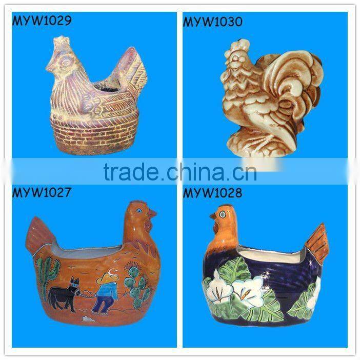 famous handmade chicken design ceramic garden outdoor flower pots