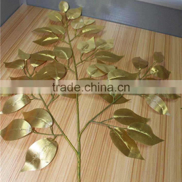2016 wholesale artificial leaves white banyan artificial leaves for decoration artificial big green leaves