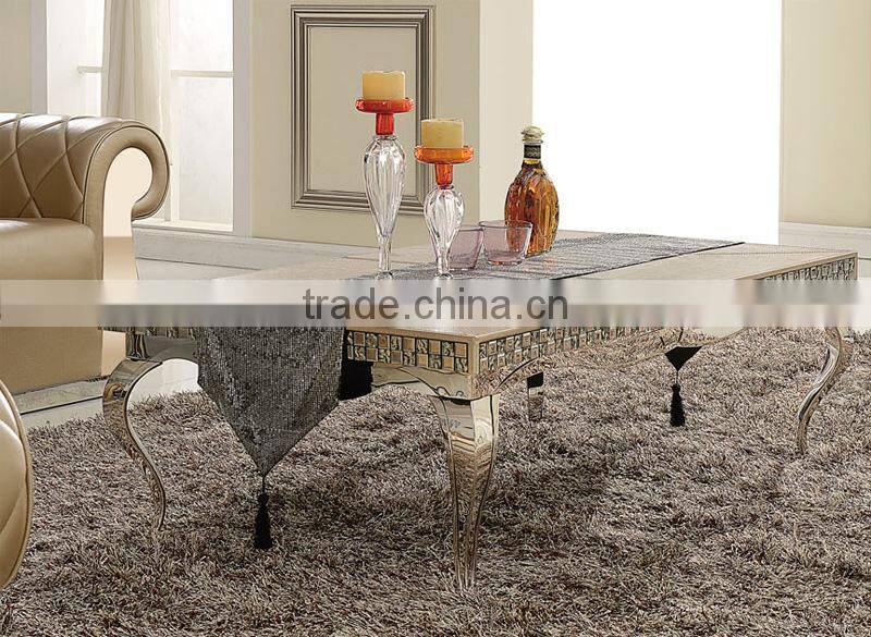 marble top stainless steel leg coffee table side table B105