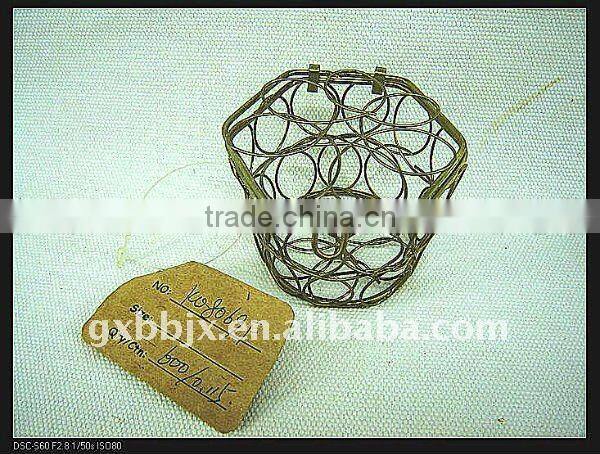 Gold hexagonal wire woven extensions storage case with lid