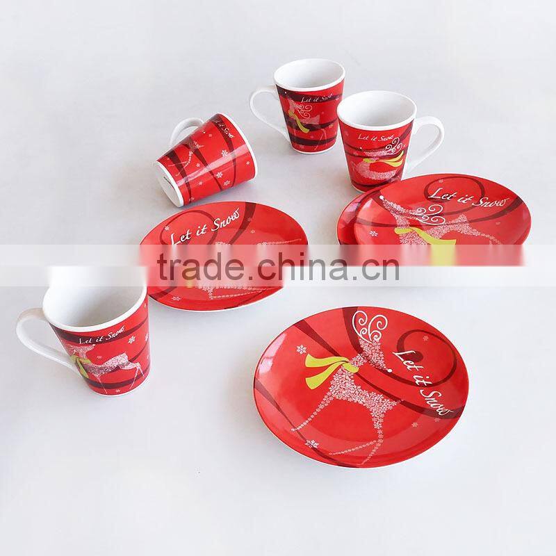 10"Porcelain Pizza Plate with Customized Designs, Round Ceramic Pizza plate