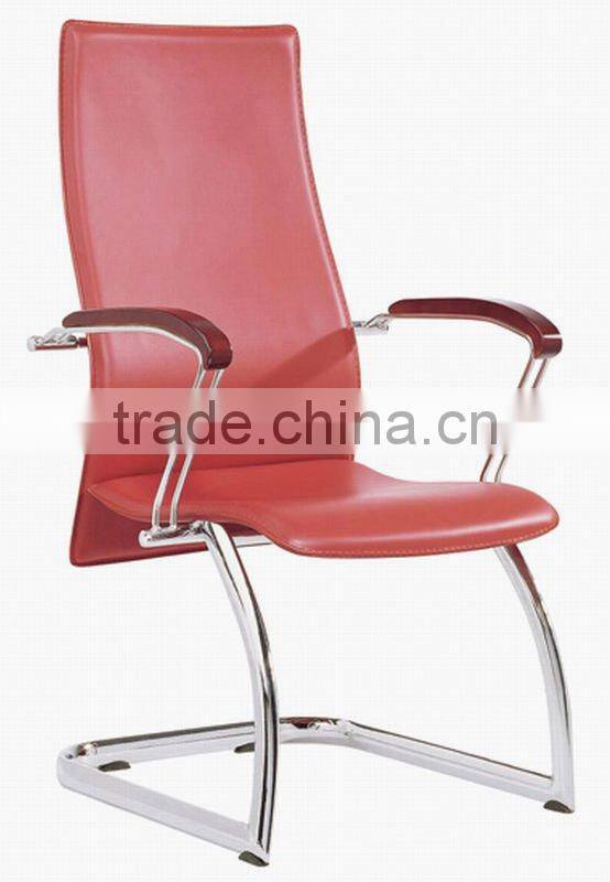 China manufacturer pu/pvc red leather office chairs without wheels