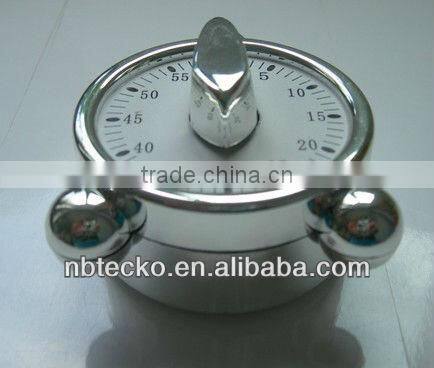 Promotional Clock Design Chrome Kitchen Timer/Mechanical Cooking Timer