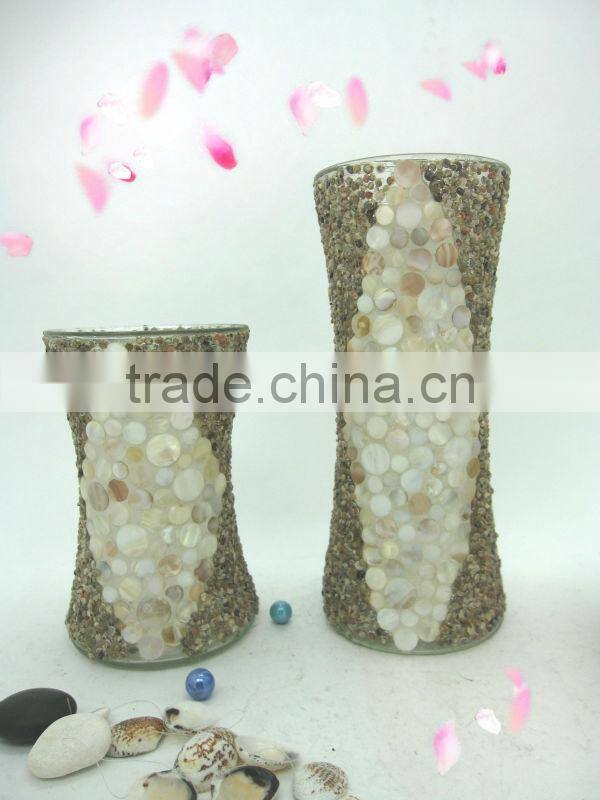 Chic Home Decor Item Natural Seashell Stone Large Heavy Modern Vases