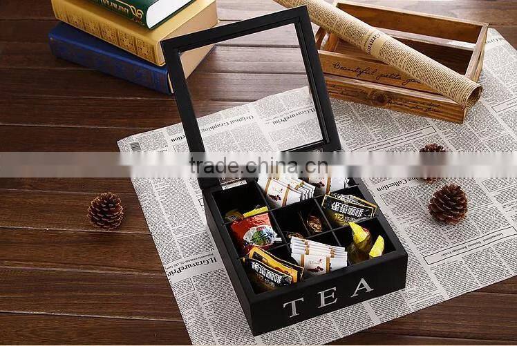 gird wooden tea gift box&wooden coffee storage box