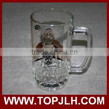 Topjlh high quality sublimation glass beer mug with handle