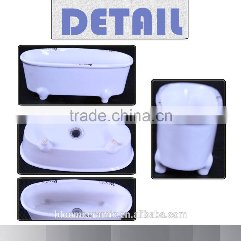 2014 Bathtub shape ceramic pot,mini plant pot