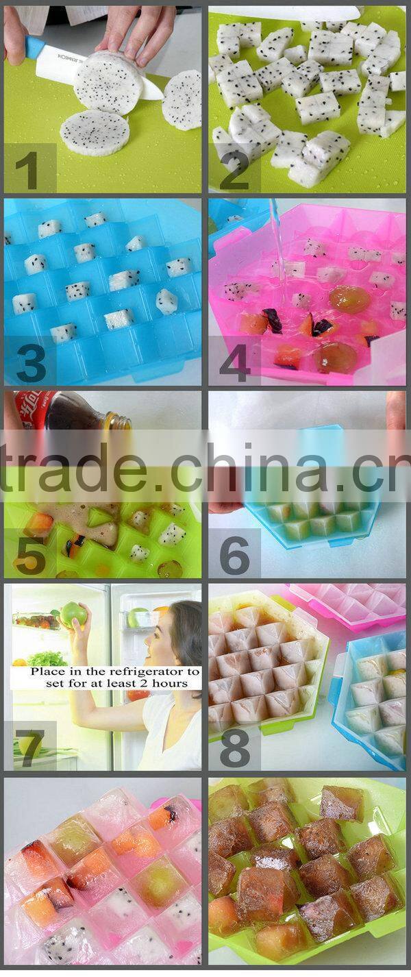 crystal shape plastic ice mold with cover