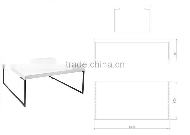 Euro Style white highlight lacquer square coffee table