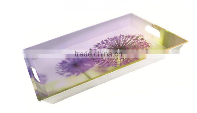 Food grade Melamine serving tray with full decor design on surface