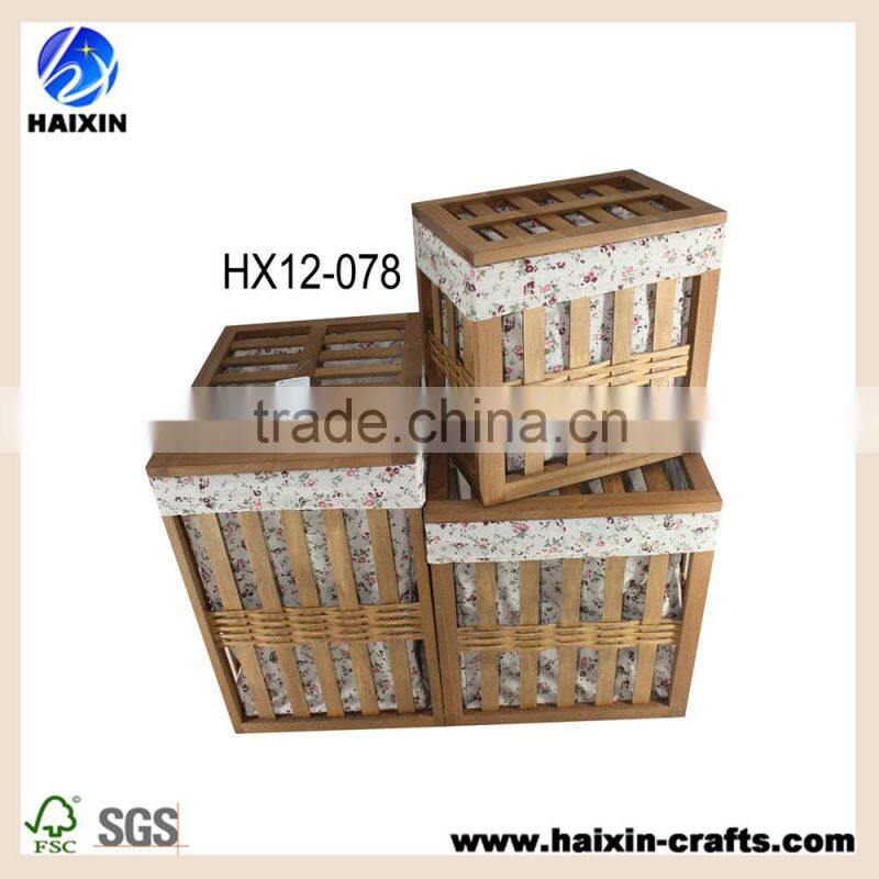 Wooden storage crate box