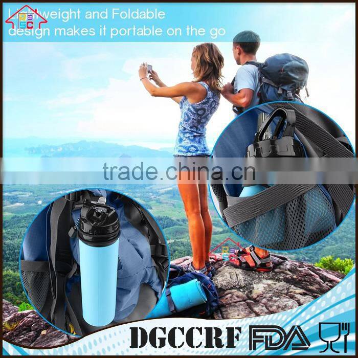 NBRSC Foldable Water Bottle Collapsible Silicone sports water Bottle for Outdoors, Hiking, Camping, Biking