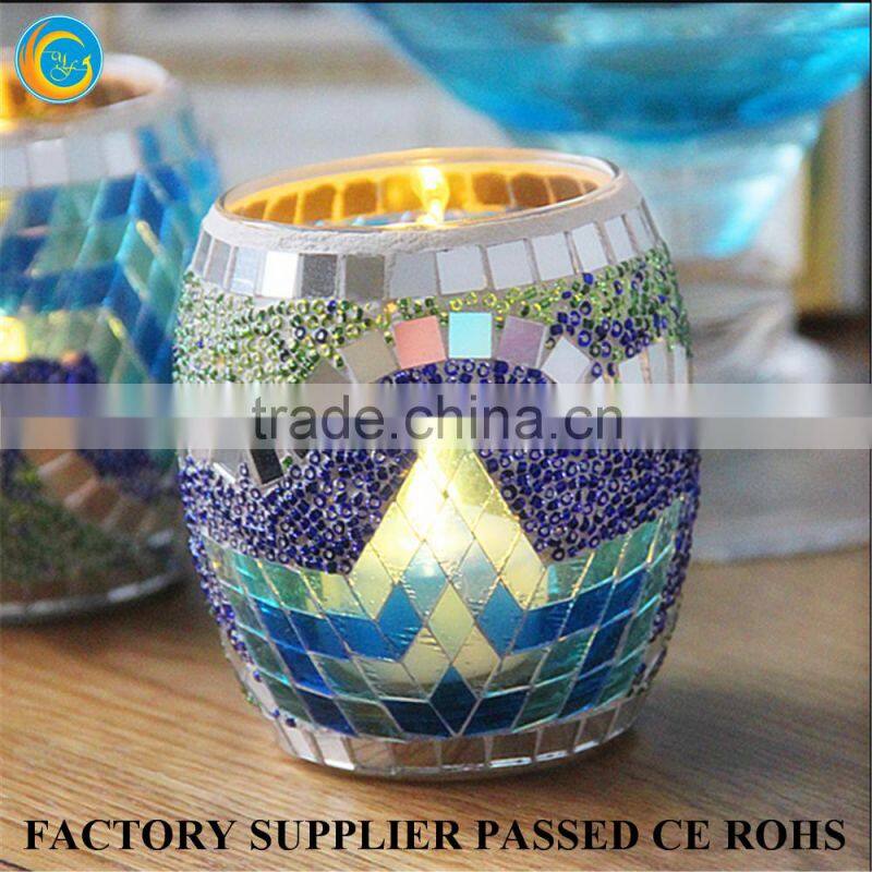 mosaic hurricane candle holder glass votive candle holders