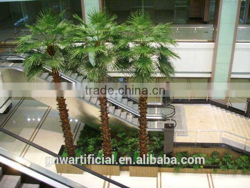 Outdoor Artificial Palm Trees with Bent Tree Trunk for Park Decoration