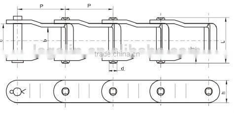 Steel pintle Chains cranked driving chain