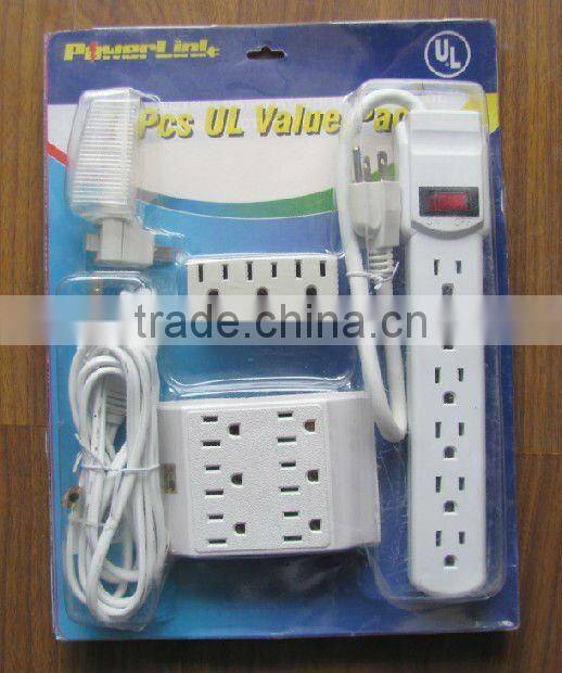 S30493 UL 5 pieces power strip value pack