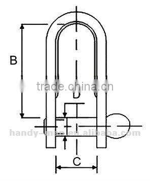 Stainless Steel 304 D Shaped Flat Shackle