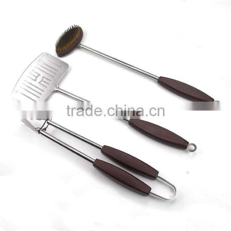 3pcs christmas popular rugby bbq tool set with window box