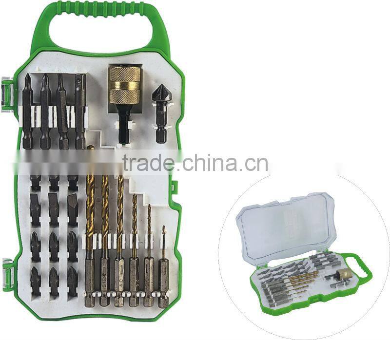 24pcs innovative hex shank twist drill and bit set in plastic case