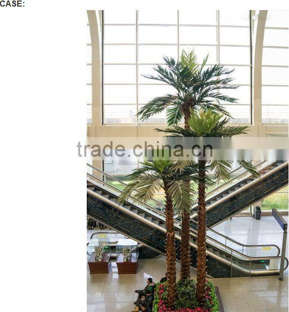 2015 hot sale outdoor large fake plastic palm tree plants and artificial palm tree decorative