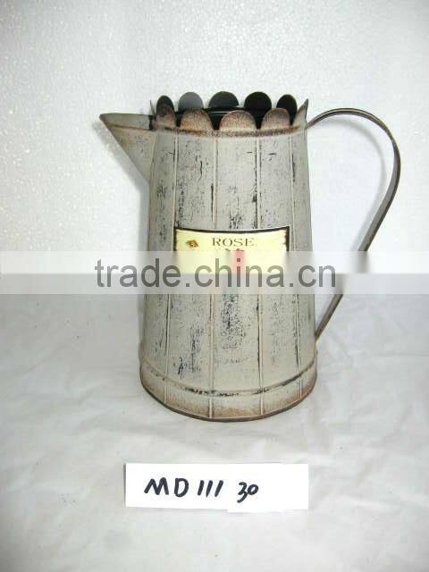 Green Galvanized Metal Bucket With Handles