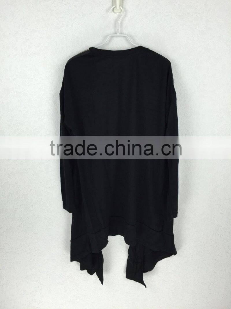 2016 woman black knit linen cardigan sweater Prevent bask in unlined upper garment