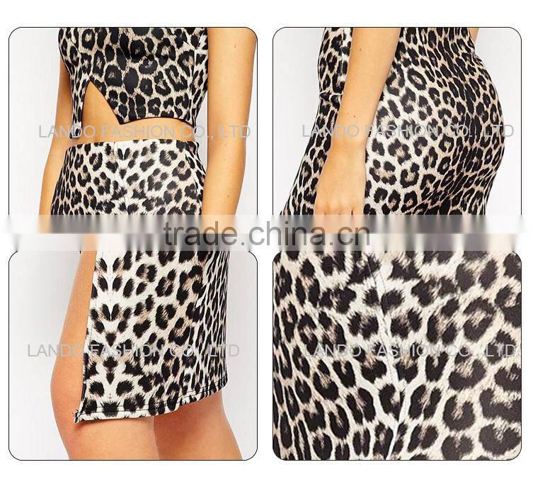 Stylish Printed Sexy Women Leopard Midi Short Skirt forfashion Women dress