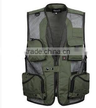 Man's Outdoor Multi-pocket Vest Outdoor Hiking Photography Canvas Vest Waistcoat Of Photographer made in China