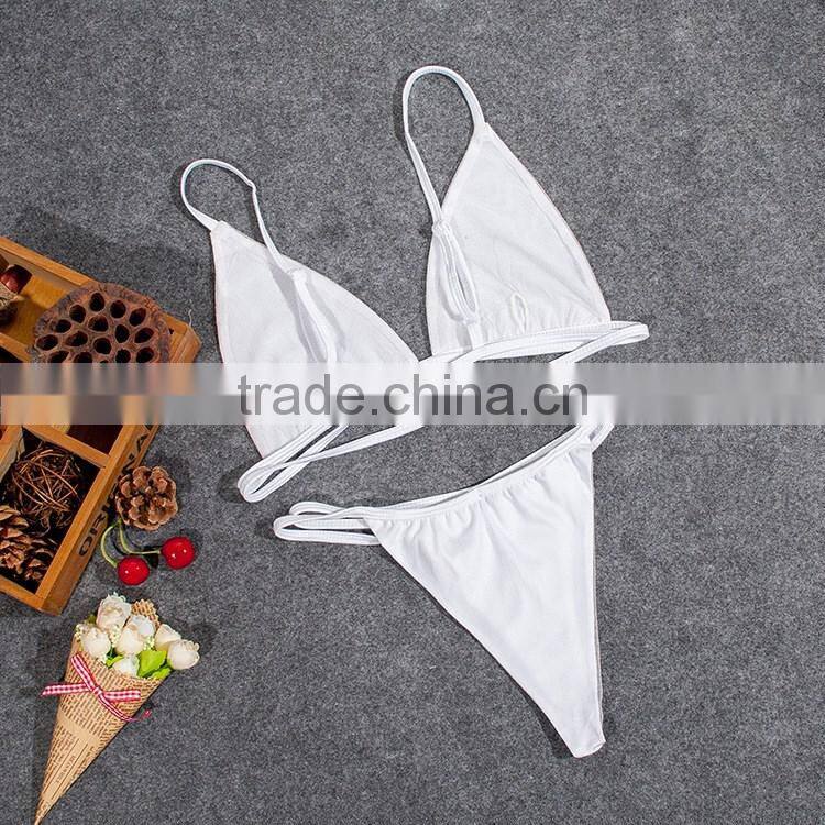 hot style pure color comfortable fashion tape bikini set