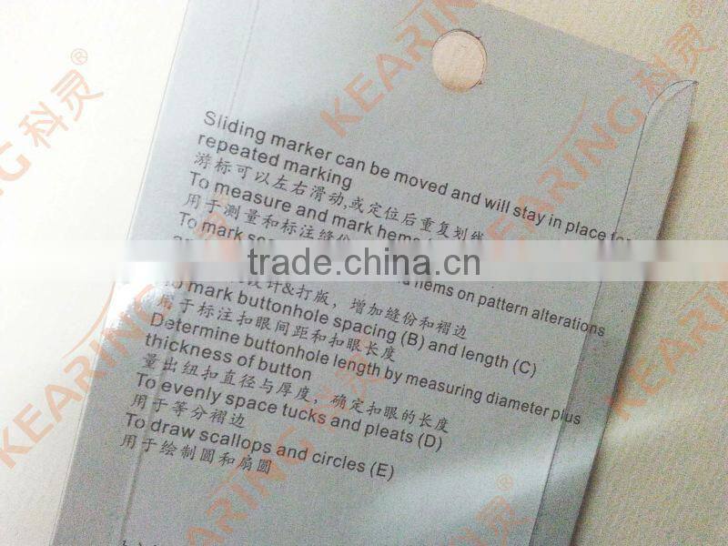 Kearing Blister packing Patchwork Quilting Rulers for fashion desingers screen pritning # 5006A