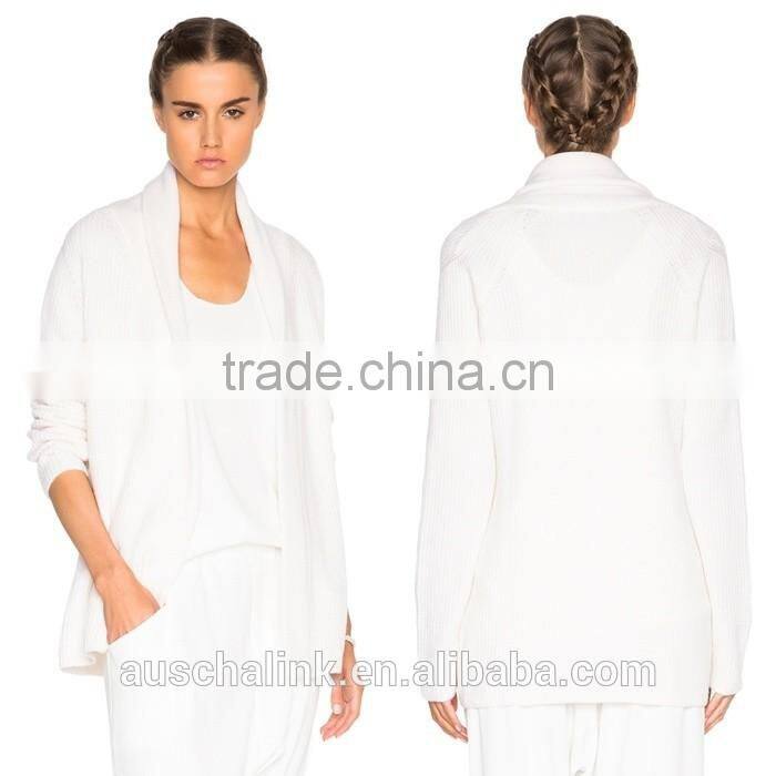 women 100% cashmere no button fancy cardigan sweater