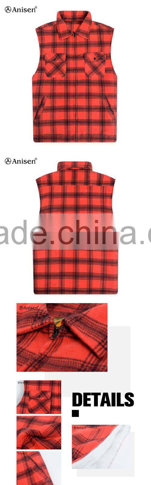 alibaba stock wholesale warm plaids men fleece vest