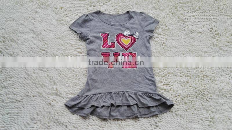 Garment stocks girl's fashion new desgin t-shirt