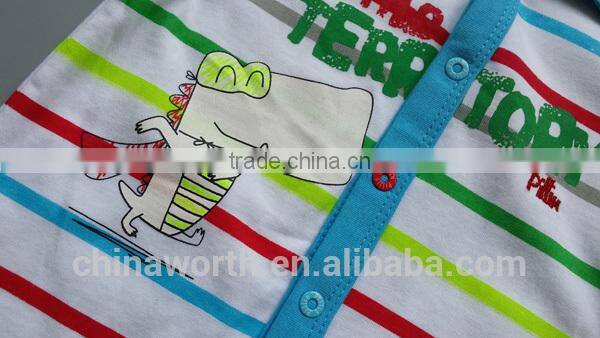 striped cheap cotton romper 2 color romper baby's short sleeves romper