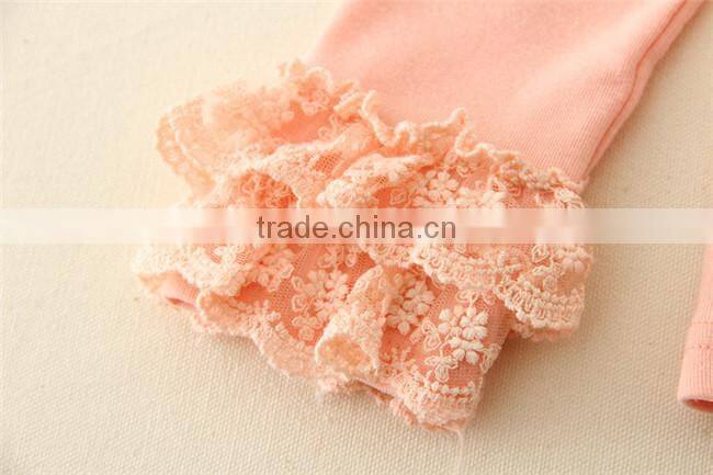 pink candy color korean kids long sleeve undershirt wholesale/ cotton undershirts for kids