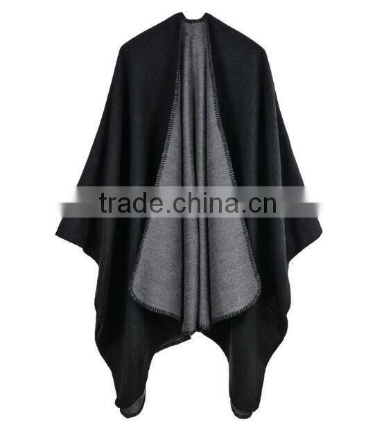 2017 best selling purple double sided ladies two sides shawl