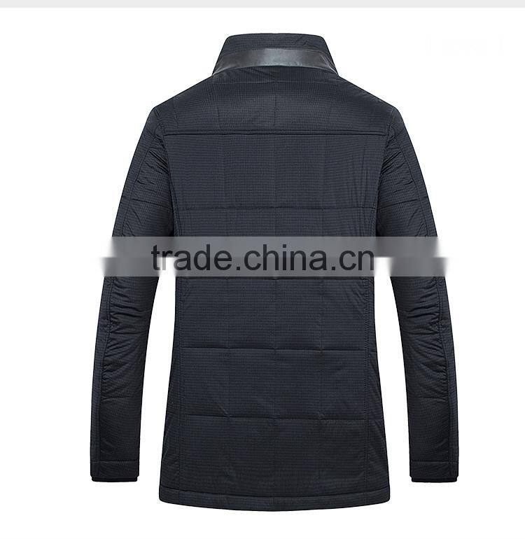 Man Stand Collar Long Padding Casual Jacket