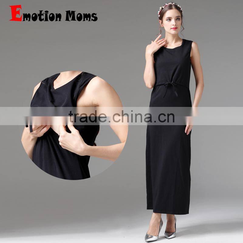 Emotion Moms Summer OEM Service Europe Long Breastfeeding Maxi Dress Maternity Evening Dresses