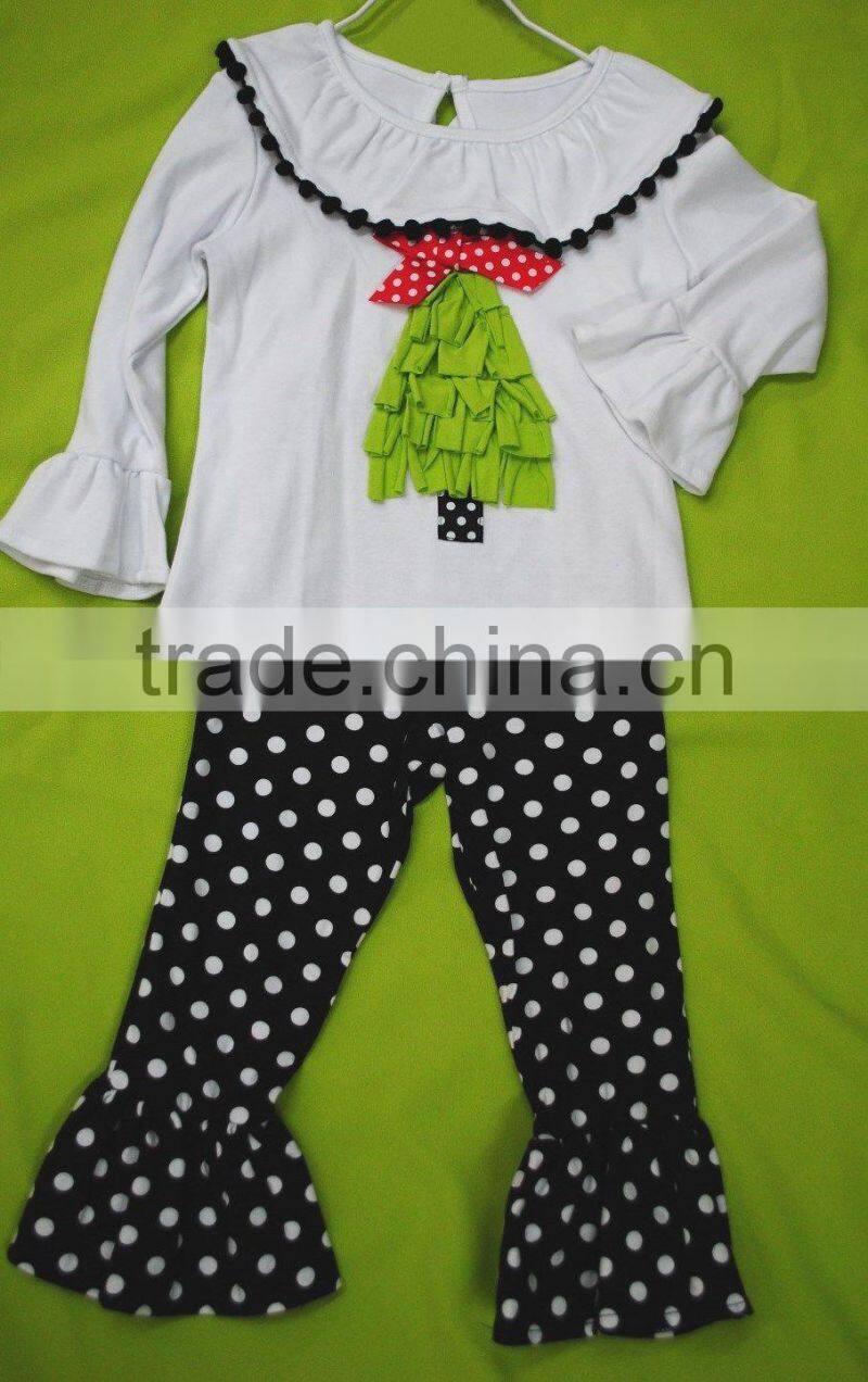 Wholesale Children Boutique Clothe Fo Infant And Toddler Christmas Clothes Set With 100%cotton Kids Persnickety Clothing Set