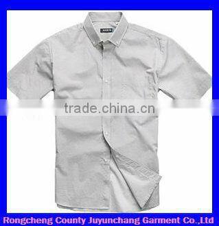Fashional short sleeve men's white denim skin tight shirt