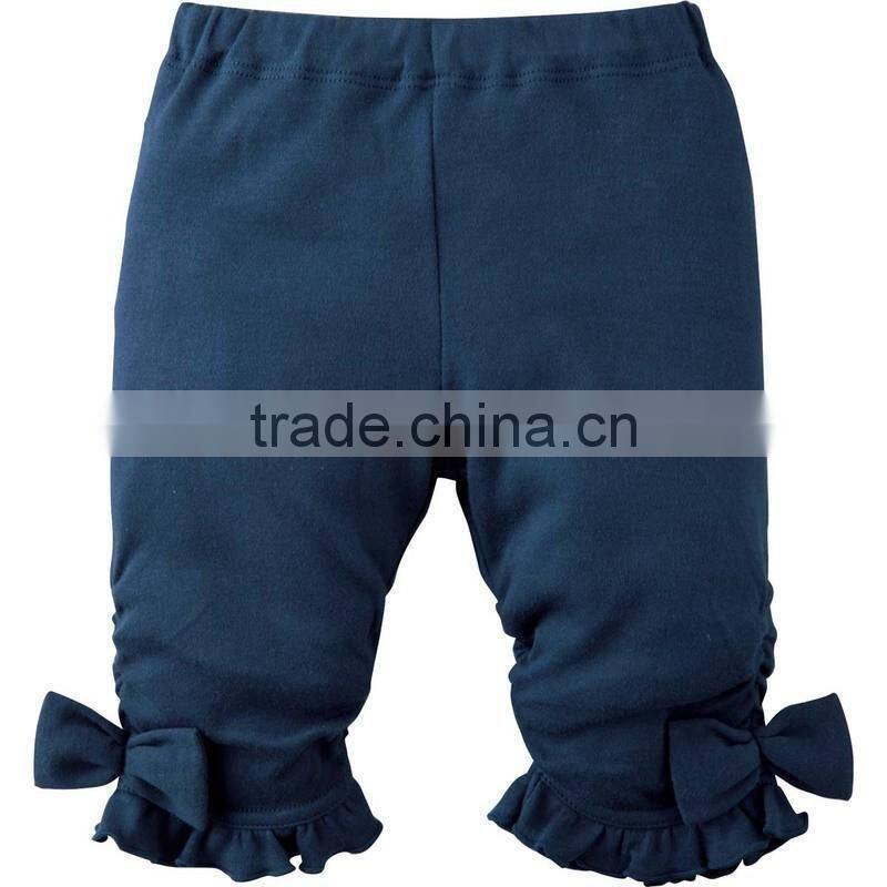 wholesale design baby girls pant, hot cheap lastest girls 3/4 ruffle pants