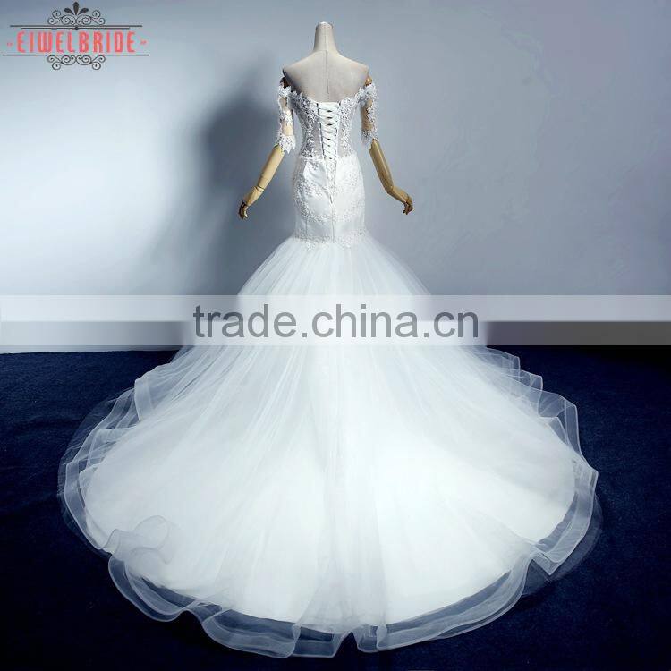 2017 China Manufacturer Bride Wedding Dress White Appliques