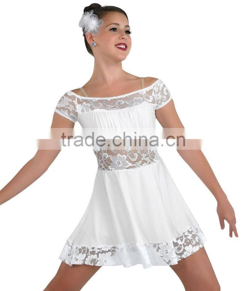 2016 - women white lyrical knee length lace amazing dress for show