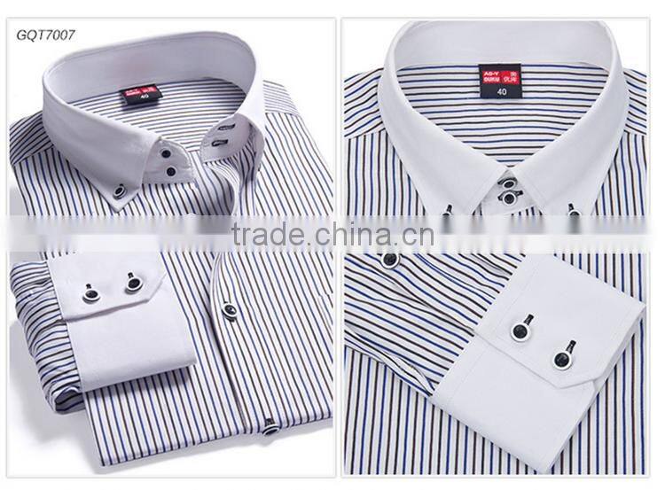 Latest shirt designs for men 2015 long sleeve stripe casual business man shirt