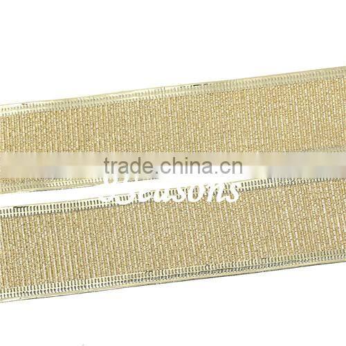Golden Satin Ribbon For Christmas Decoration 3.8cm