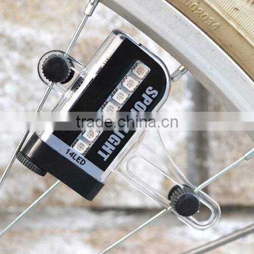 D105 Waterproof 14 led programmed changeable patterns bicycle light plastic led bike wheel light