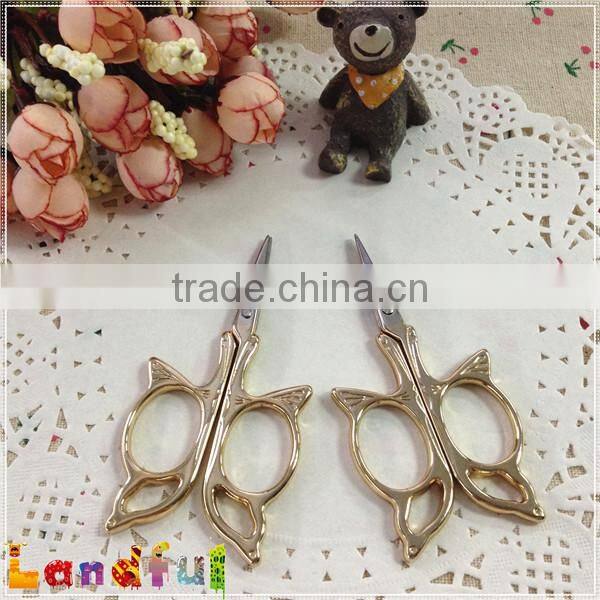 Stainless Antique Zakka Embroidery Gold Butterfly Sewing Scissors