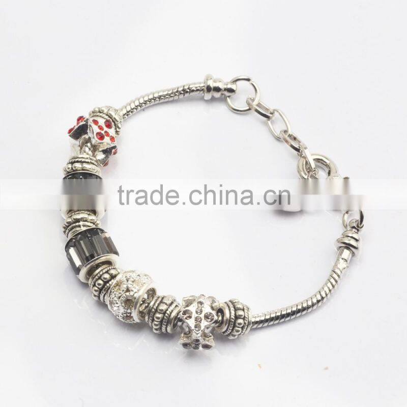 Unisex Vogue Oval Link Diamond Silver Palm Chain Bracelets Wholesales