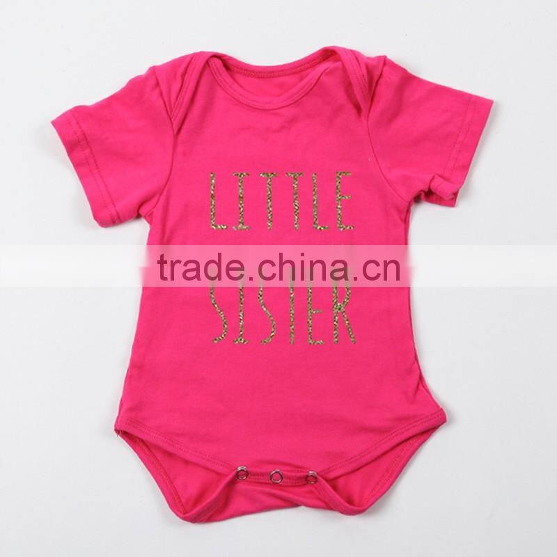 Summer 13 Colors Solid Color Gold Stamp Letters Designs Toddler Rompers For 0-24 Months In Stock